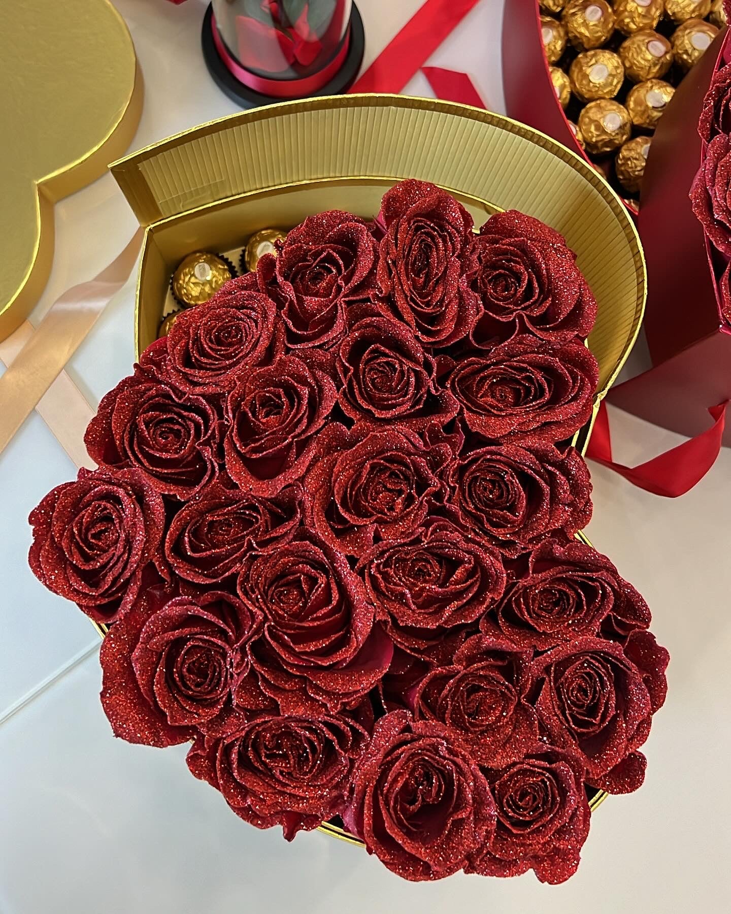 Romantic Heart Two Drawer Rose Box