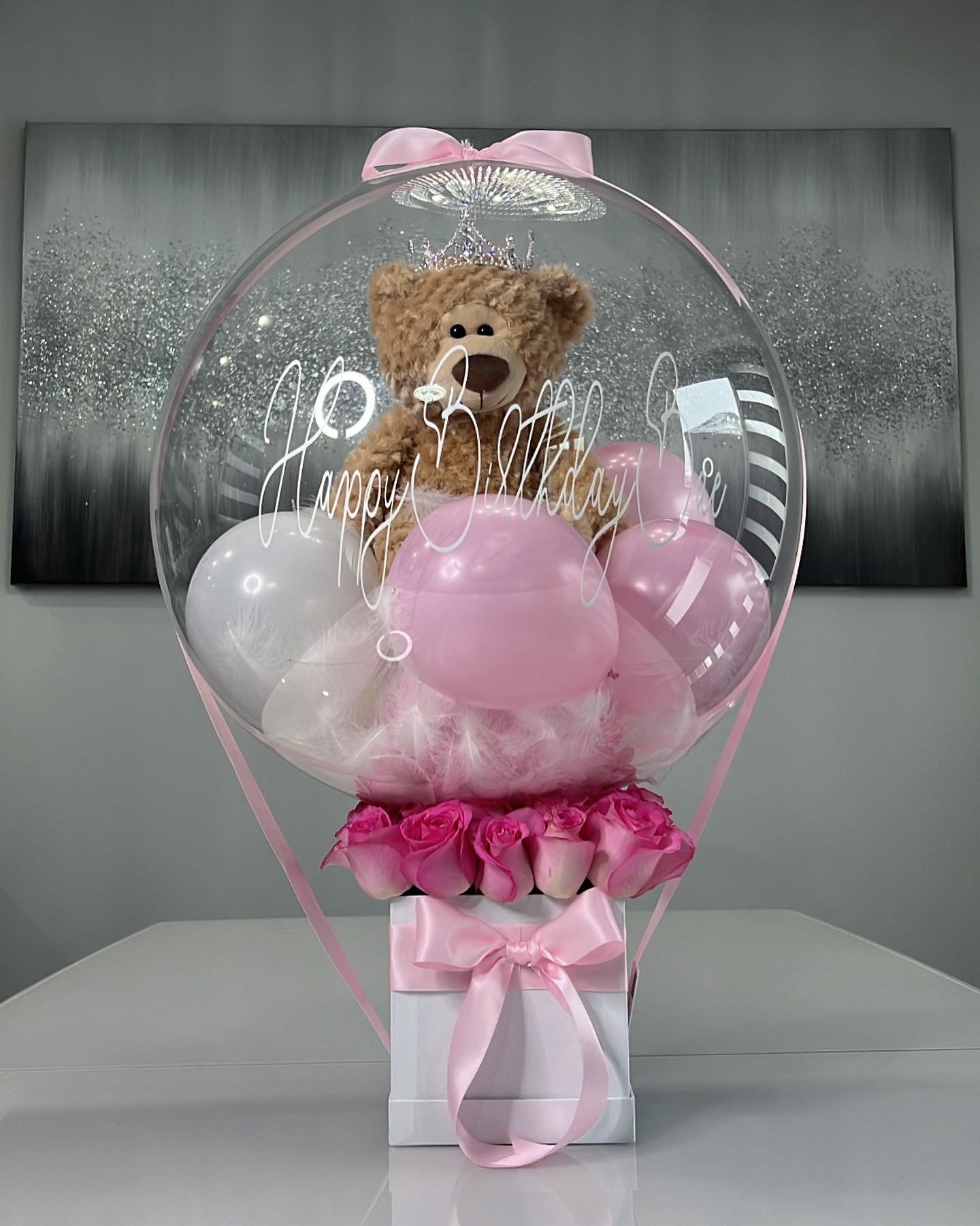 Stuffed Teddy Bear Bobo - With Roses