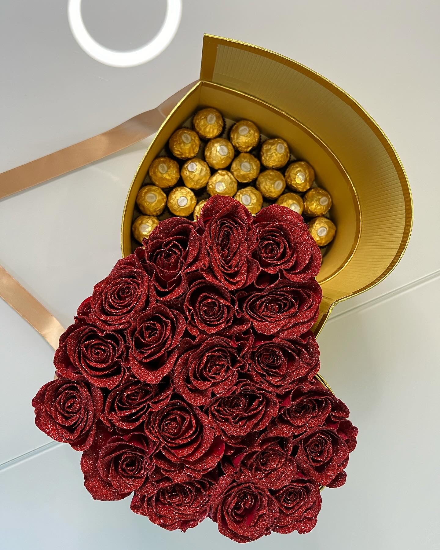 Romantic Heart Two Drawer Rose Box