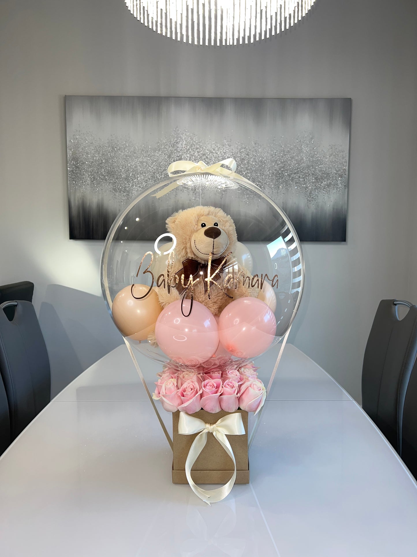 Stuffed Teddy Bear Bobo - With Roses